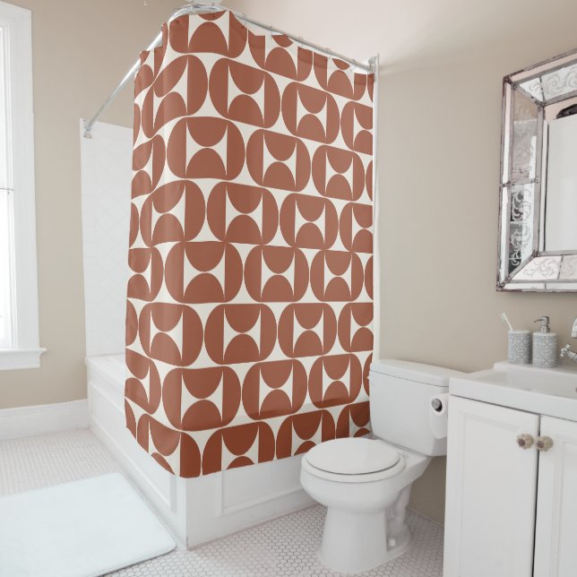Mid Century Modern Pattern Rust Terracotta (In Situ)