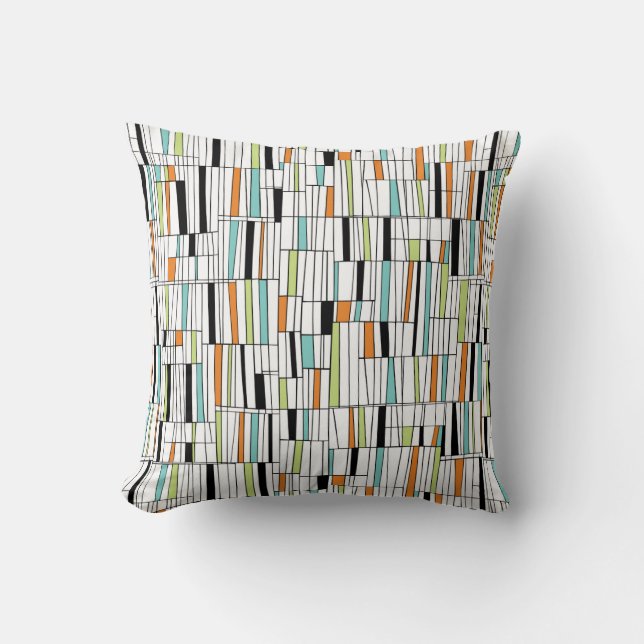Mid Century Modern Pattern Throw Pillow (Front)
