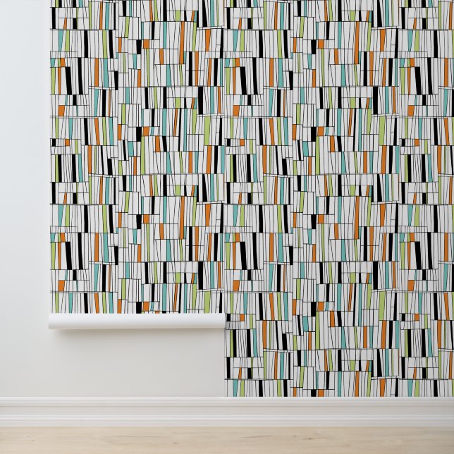 Mid Century Modern Pattern Wallpaper (Application)