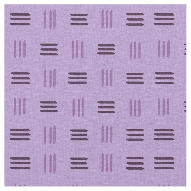 Mid Century Modern Patterned Lines (Mauve) Fabric (Close Up)