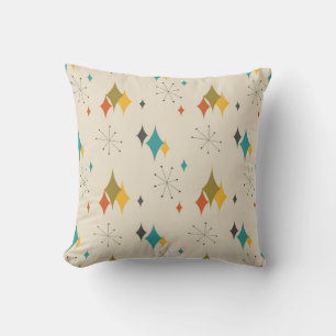 Mid century modern patterned  number  11 throw pillow