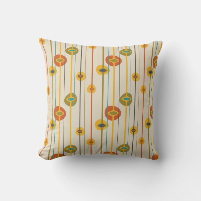 Mid century modern patterned  number  12 throw pillow (Front)