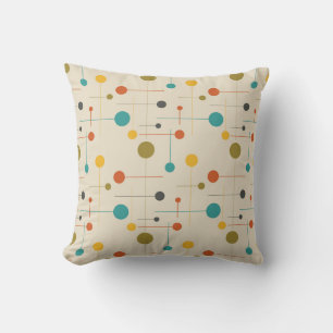 Mid century modern patterned number 8 throw pillow