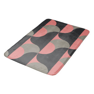 Mid-Century Modern peach and grey Bath Mat
