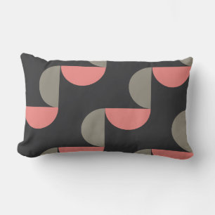 Mid-Century Modern peach and grey Lumbar Pillow