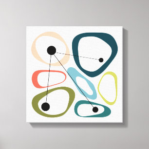 Mid Century Modern Pebbles Canvas Print