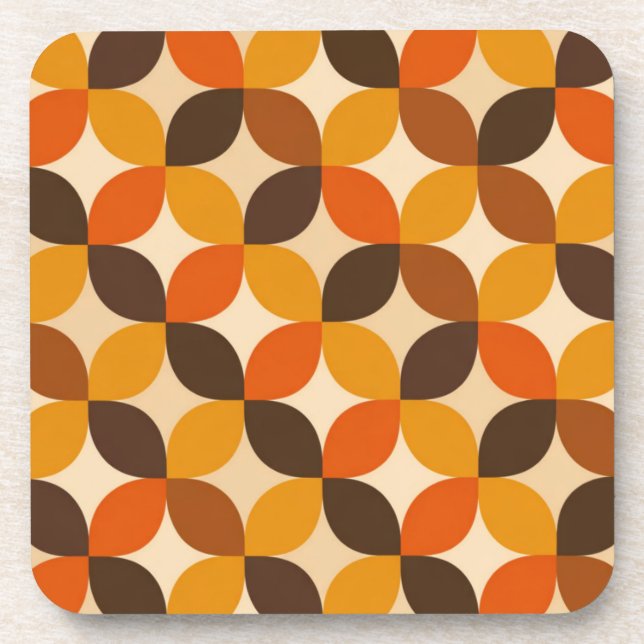 Mid century Modern Petal Pattern Coaster (Front)
