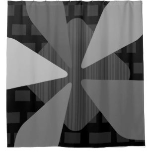 Mid Century Modern ‘Petals’ Art Black Grey
