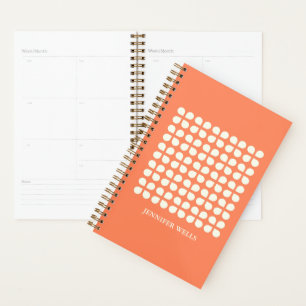 Mid Century Modern Petals in Orange Personalized Planner