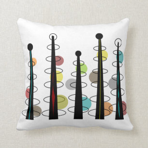 Mid-Century Modern Pillow Atomic Inspired X
