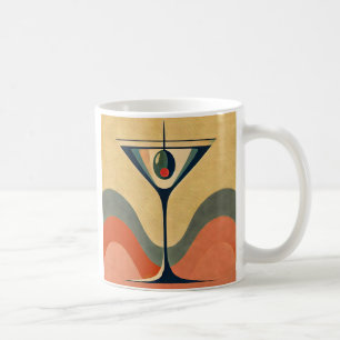 Mid Century Modern "pimento olive martini wave" Coffee Mug