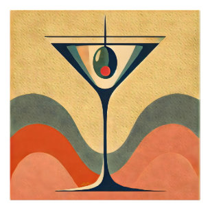 Mid Century Modern "pimento olive martini wave" Photo Print