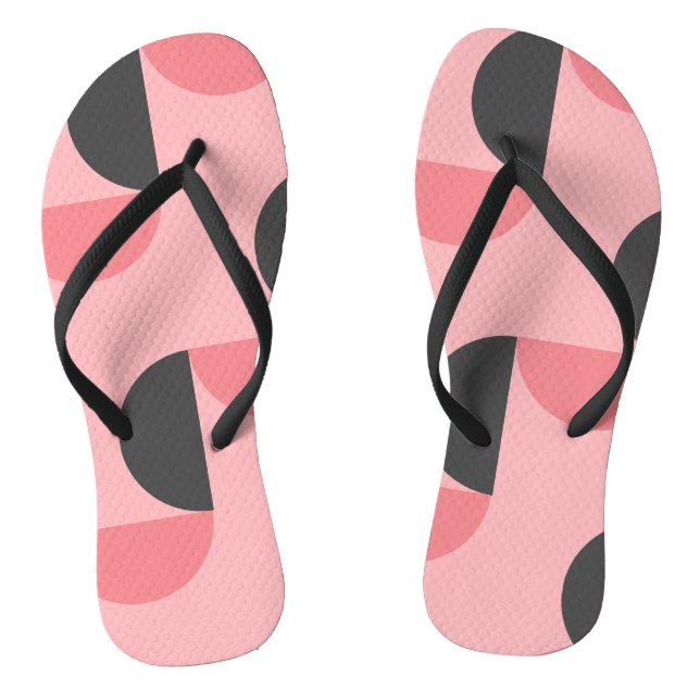Mid-Century Modern Pink and grey        Flip Flops (Footbed)
