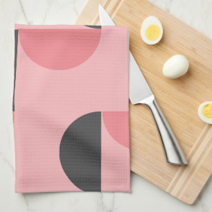 Mid-Century Modern Pink and grey Kitchen Towel