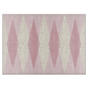 Mid Century Modern Pink Argyle Cutting Board
