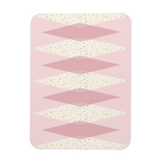 Mid Century Modern Pink Argyle Flexible Magnet