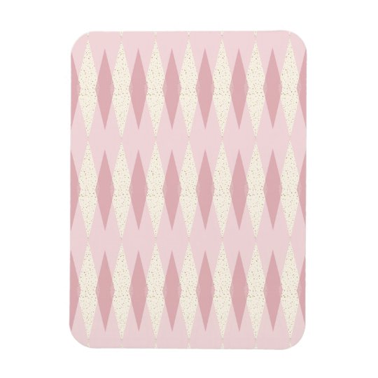 Mid Century Modern Pink Argyle Flexible Magnet