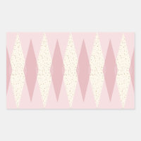 Mid Century Modern Pink Argyle Rectangle Stickers