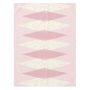 Mid Century Modern Pink Argyle Tablecloth