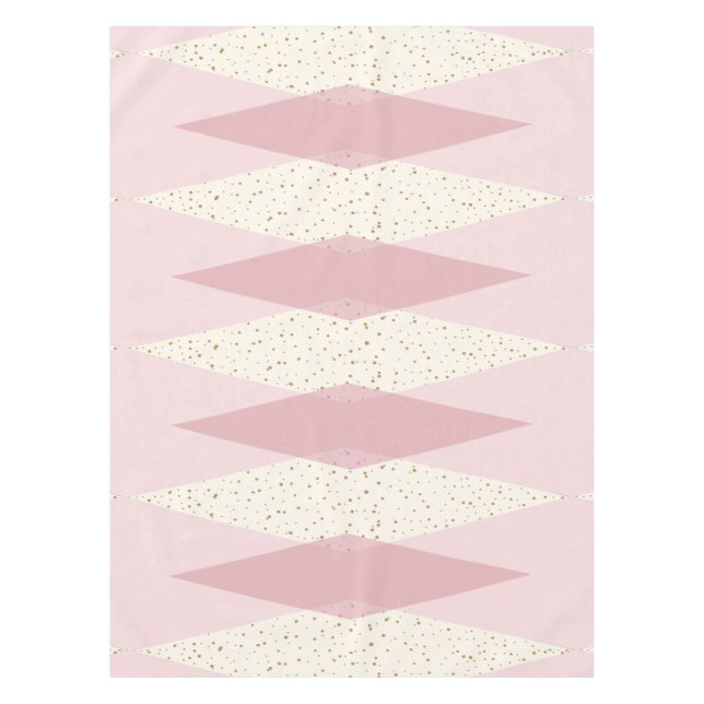 Mid Century Modern Pink Argyle Tablecloth (Front)