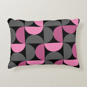 Mid-Century Modern pink, black and grey Accent Pillow
