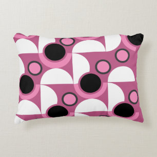 Mid-Century Modern pink, black and grey Accent Pillow