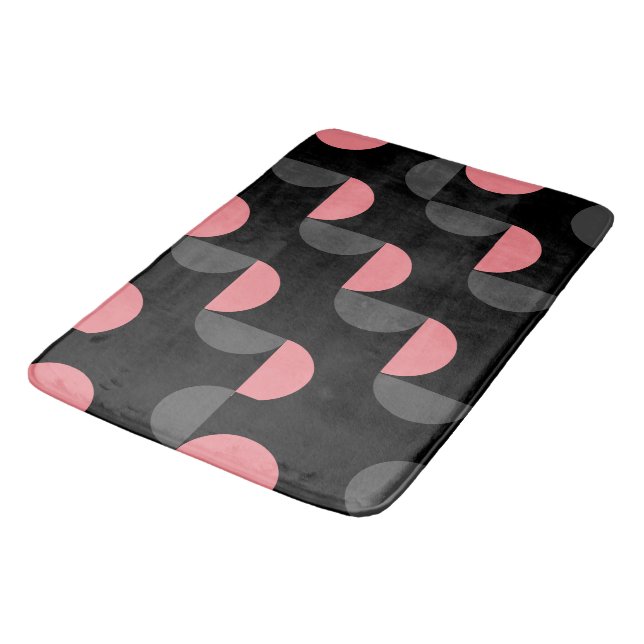 Mid-Century Modern Pink black and grey   Bath Mat (Angled)