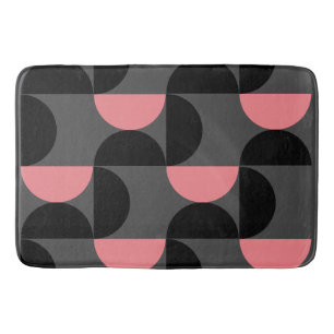 Mid-Century Modern Pink Black and Grey Bath Mat