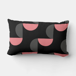 Mid-Century Modern Pink black and grey  Lumbar Pillow