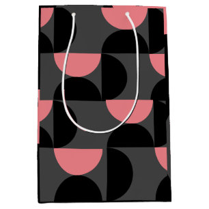 Mid-Century Modern Pink black and grey Medium Gift Bag