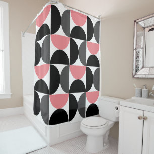 Mid-Century Modern Pink Black and White