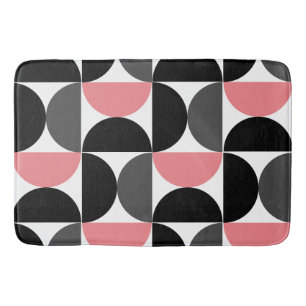 Mid-Century Modern Pink Black and White  Bath Mat