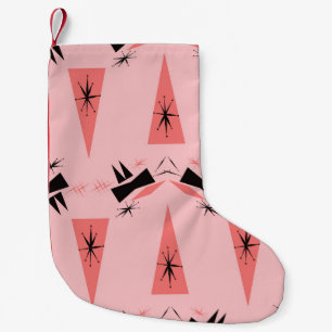 Mid-Century Modern: Pink Coral Pattern. Small Christmas Stocking