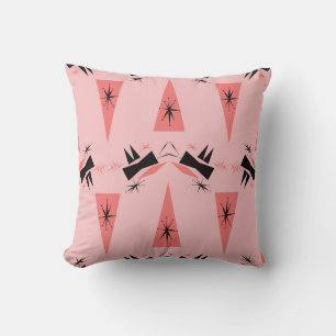 Mid-Century Modern: Pink Coral Pattern. Throw Pillow