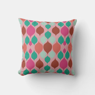 Mid Century Modern Pink Geometric Throw Pillow