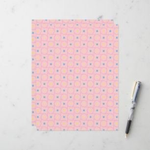 Mid Century Modern Pink Interlocking Circle