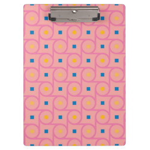 Mid Century Modern Pink Interlocking Circle Clipboard