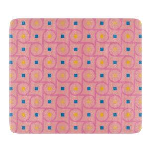 Mid Century Modern Pink Interlocking Circle Cutting Board