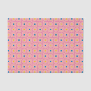 Mid Century Modern Pink Interlocking Circle Tissue Paper