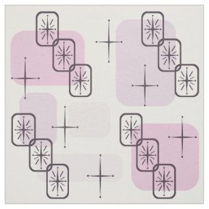 Mid Century Modern Pink Light Purple Fabric