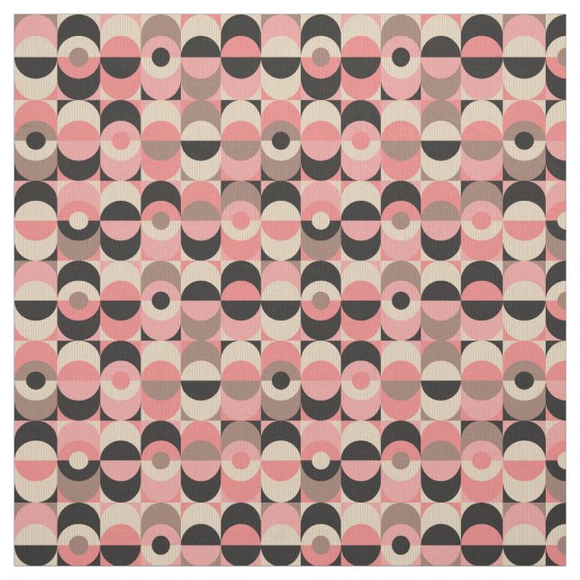 Mid-Century Modern Pink Pattern Fabric (Swatch)
