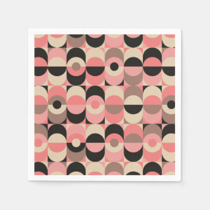Mid-Century Modern Pink Pattern Napkin