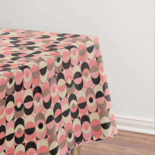 Mid-Century Modern Pink Pattern Tablecloth