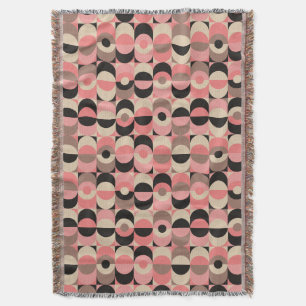 Mid-Century Modern Pink Pattern Throw Blanket