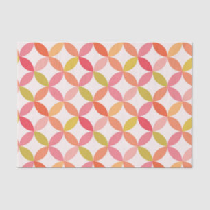 Mid century modern pink red orange Circles  Tissue Paper