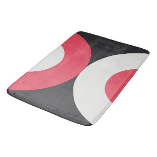 Mid-Century Modern Pink White and Grey Bath Mat