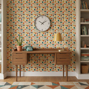 Mid-Century Modern Pinwheel Abstract #10 Bg ID1224 Wallpaper