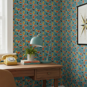 Mid-Century Modern Pinwheel Abstract #10 Bl ID1224 Wallpaper