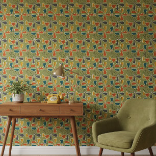 Mid-Century Modern Pinwheel Abstract #10 Gr ID1224 Wallpaper