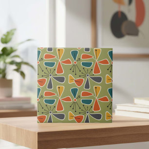 Mid-Century Modern Pinwheel Abstract #10 ID1224 Tile